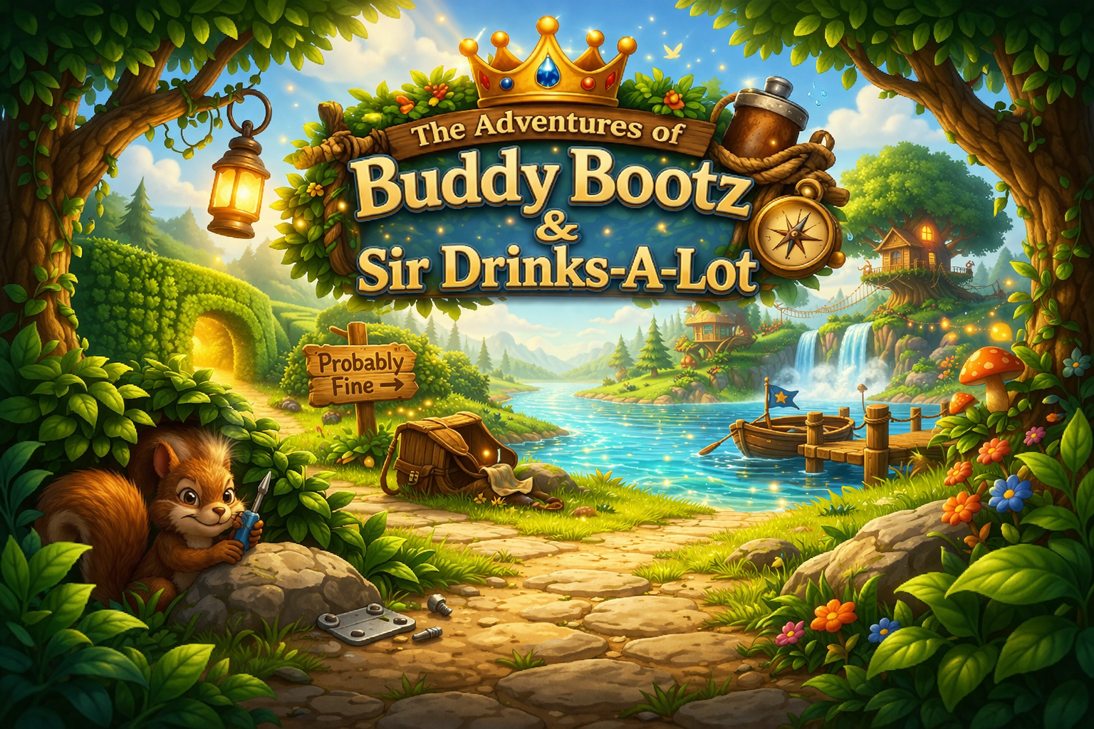 The Adventures of Buddy Bootz & Sir Drinks-A'Lot Custom Lettering